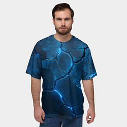 Футболка оверсайз мужская Неоновые плиты с камуфляжем, цвет: 3D-принт — фото 2