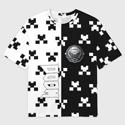 Мужская футболка оверсайз Doom x minecraft pattern