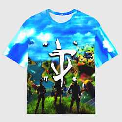 Футболка оверсайз мужская Fortnite x doom logo, цвет: 3D-принт