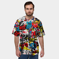 Футболка оверсайз мужская Граффити коллаж, цвет: 3D-принт — фото 2