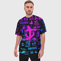 Футболка оверсайз мужская Fortnite x doom neon logo, цвет: 3D-принт — фото 2