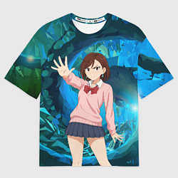 Футболка оверсайз мужская Сиратори Айра - знак стоп, цвет: 3D-принт