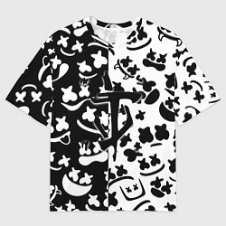 Мужская футболка оверсайз Doom x Marshmello pattern