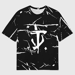 Мужская футболка оверсайз Doom logo штрихи