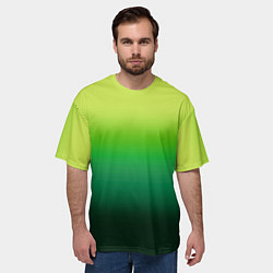 Футболка оверсайз мужская Градиент укропное зеленое омбре, цвет: 3D-принт — фото 2