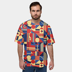 Футболка оверсайз мужская Геометрический карнавал, цвет: 3D-принт — фото 2
