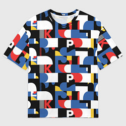 Футболка оверсайз мужская Геометрия букв, цвет: 3D-принт