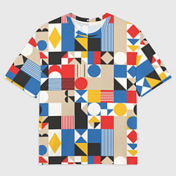 Футболка оверсайз мужская Геометрический балаган, цвет: 3D-принт