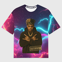 Футболка оверсайз мужская XXXTentacion с цепью, цвет: 3D-принт
