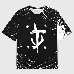 Мужская футболка оверсайз Doom краски белые