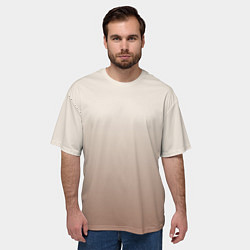 Футболка оверсайз мужская Градиент песочный, цвет: 3D-принт — фото 2