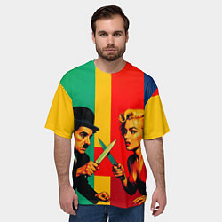 Футболка оверсайз мужская Чарли Чаплин против Мэрилин Монро поп-арт, цвет: 3D-принт — фото 2