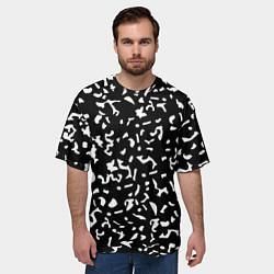 Футболка оверсайз мужская Черный камуфляж, цвет: 3D-принт — фото 2