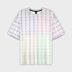 Футболка оверсайз мужская Color white multicolored stripes, цвет: 3D-принт