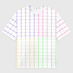 Мужская футболка оверсайз Color white multicolored stripes
