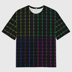 Мужская футболка оверсайз Color black multicolored stripes