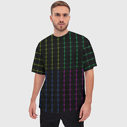 Футболка оверсайз мужская Color black multicolored stripes, цвет: 3D-принт — фото 2