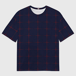 Мужская футболка оверсайз Color dark blue red crosses