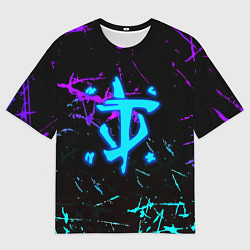 Футболка оверсайз мужская Doom неоновые штрихи, цвет: 3D-принт