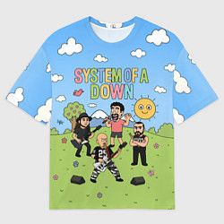 Футболка оверсайз мужская System of a Down, мультяшный, цвет: 3D-принт
