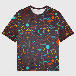 Мужская футболка оверсайз Different shapes of geometry