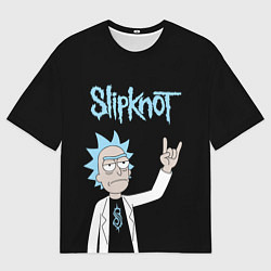 Мужская футболка оверсайз Slipknot и Рик Санчес из Рик и Морти