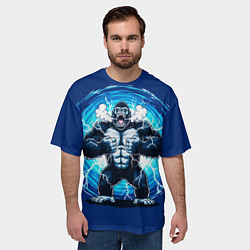 Футболка оверсайз мужская Горилла показывает свою силу, цвет: 3D-принт — фото 2