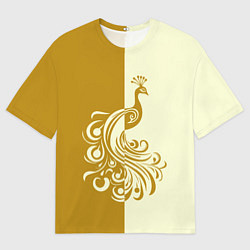Мужская футболка оверсайз Жар-птица в золотом