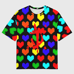 Мужская футболка оверсайз Doom love pixel pattern