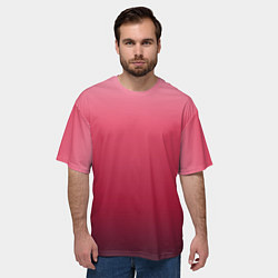 Футболка оверсайз мужская Градиент гранатовый, цвет: 3D-принт — фото 2