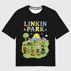 Мужская футболка оверсайз Linkin Park, мультяшный стиль