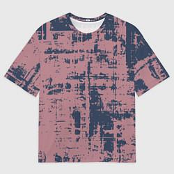 Футболка оверсайз мужская Текстура с потертостями сине-розовая, цвет: 3D-принт