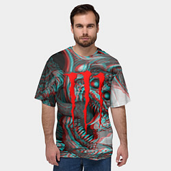 Футболка оверсайз мужская Monster energy glitch, цвет: 3D-принт — фото 2