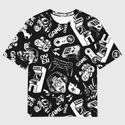 Мужская футболка оверсайз Retro gamer pattern