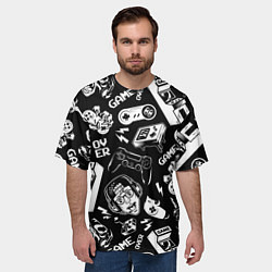 Футболка оверсайз мужская Retro gamer pattern, цвет: 3D-принт — фото 2