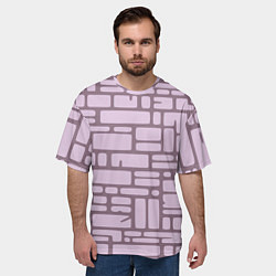 Футболка оверсайз мужская Кирпичная кладка, цвет: 3D-принт — фото 2