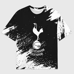 Футболка оверсайз мужская Тоттенхэм белые брызги красок, цвет: 3D-принт