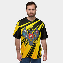 Футболка оверсайз мужская Российская империя - желтые стрелы, цвет: 3D-принт — фото 2