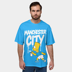 Футболка оверсайз мужская Граффити Манчестер Сити и Барт Симпсон, цвет: 3D-принт — фото 2