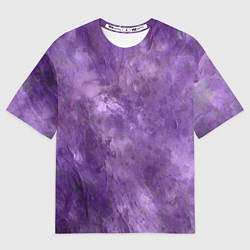 Мужская футболка оверсайз Абстракция - violet oil painting