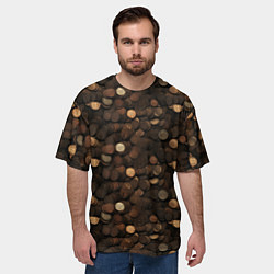 Футболка оверсайз мужская Монеты - паттерн, цвет: 3D-принт — фото 2