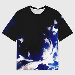 Мужская футболка оверсайз Синее пламя