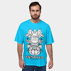 Футболка оверсайз мужская Тоторо аниме, цвет: 3D-принт — фото 2