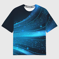 Футболка оверсайз мужская Абстракция волнистых линий, цвет: 3D-принт