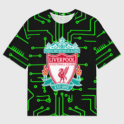Футболка оверсайз мужская Liverpool плата текстура, цвет: 3D-принт