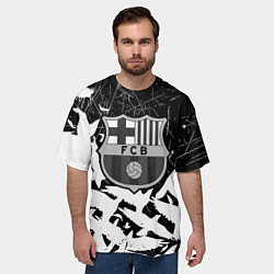 Футболка оверсайз мужская Barcelona черно белые птицы, цвет: 3D-принт — фото 2
