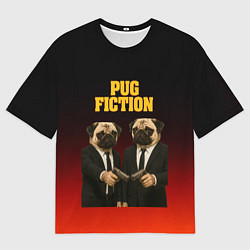 Футболка оверсайз мужская Пародия - Криминальное чтиво с мопсами, цвет: 3D-принт