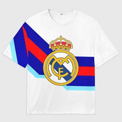 Футболка оверсайз мужская Real Madrid текстура полосы, цвет: 3D-принт