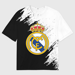 Футболка оверсайз мужская Real Madrid текстура штрихи, цвет: 3D-принт