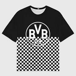 Футболка оверсайз мужская Borussia шахматная клетка, цвет: 3D-принт